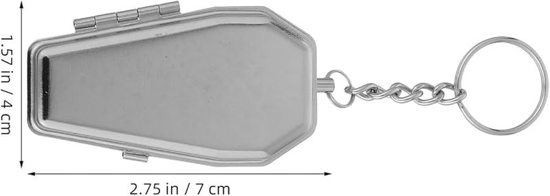 Coffin Shaped Metal Ashtray Keychain Portable Mini Pocket Ashtray for Outdoor Smoking - Image 2